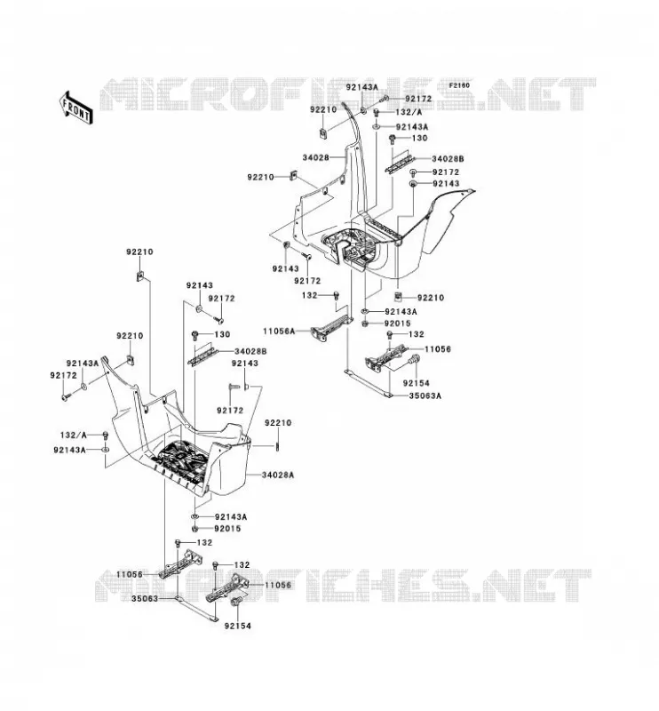 FOOTREST Kawasaki QUAD 650 2013 KVF650 4X4I  KVF650FDF