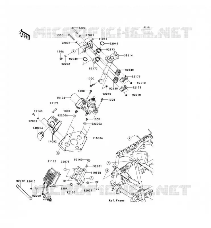STEERING COLUMN Kawasaki QUAD 750 2012 KVF750 4X4I EPS  KVF750GCF