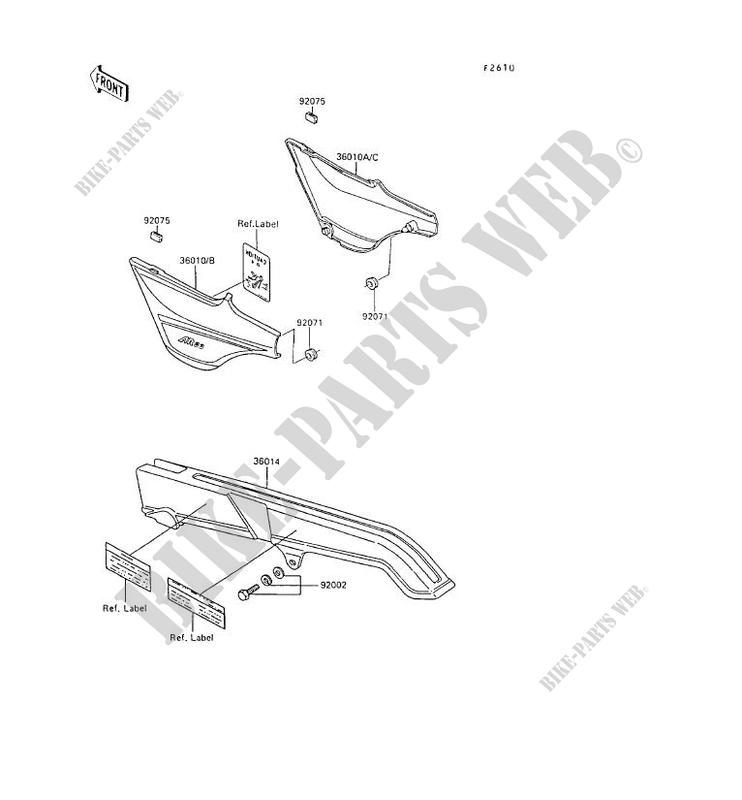 SIDE COVERS   CHAIN COVER for Kawasaki AR80 1988