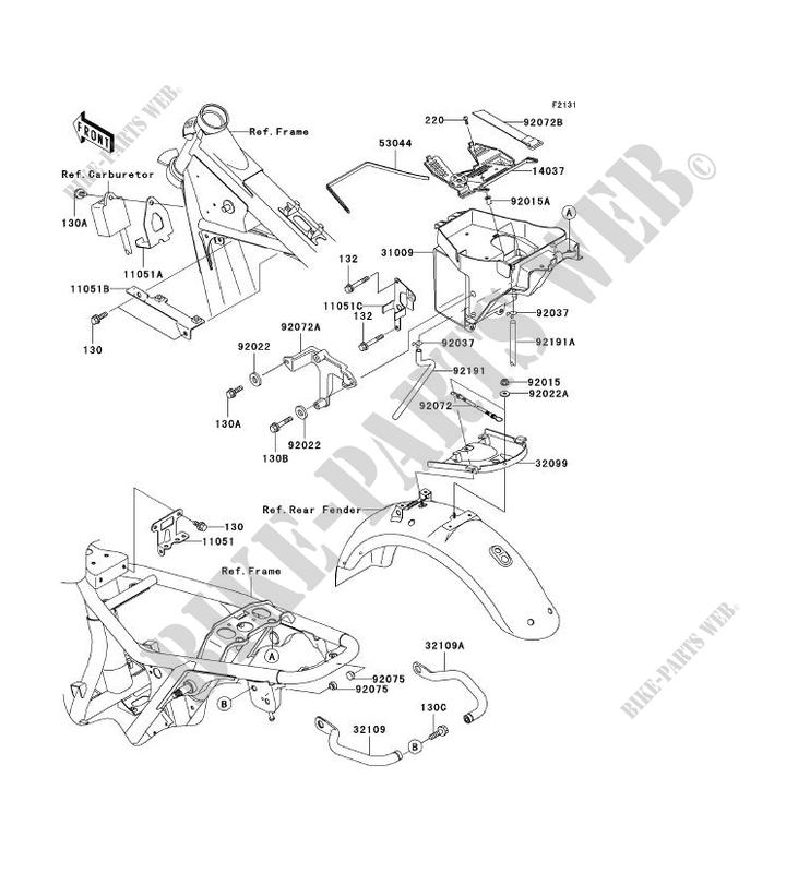 FRAME PARTS (COUVERTURE) for Kawasaki W650 2004