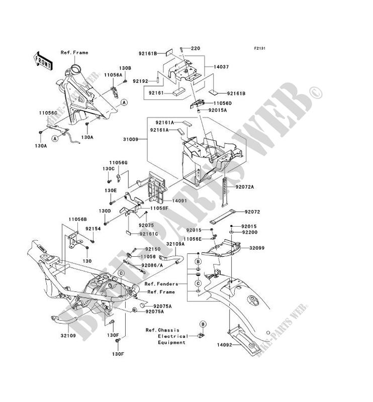 FRAME PARTS (COUVERTURE) for Kawasaki W800 2011