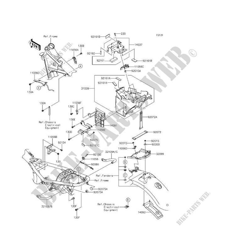 FRAME PARTS (COUVERTURE) for Kawasaki W800 2015