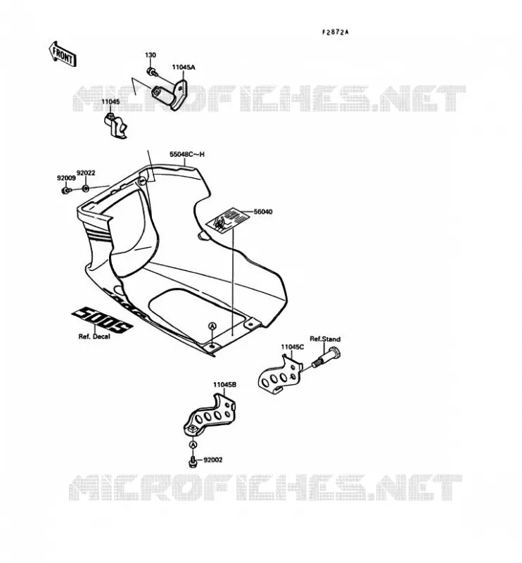 LOWER COWLING Kawasaki MOTOS 500 1990 GPZ500S  EX500-B3