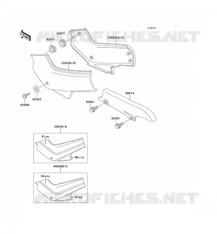 SIDE COVERS - CHAIN COVER Kawasaki MOTOS 500 1992 GPZ500S  EX500-C1