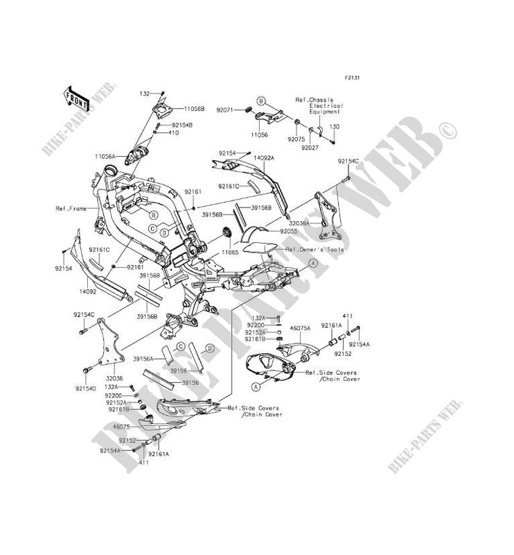FRAME PARTS (COUVERTURE) for Kawasaki ER-6F ABS 2013