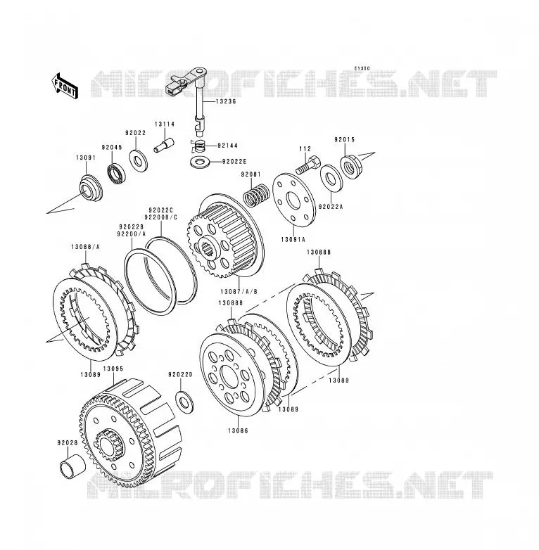 CLUTCH Kawasaki MOTOS 125 1990 KDX125SR  KDX125-A1