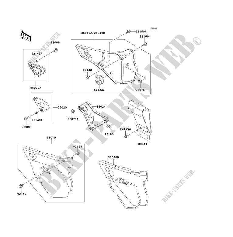 SIDE COVERS   CHAIN COVER for Kawasaki KDX125SR 1993