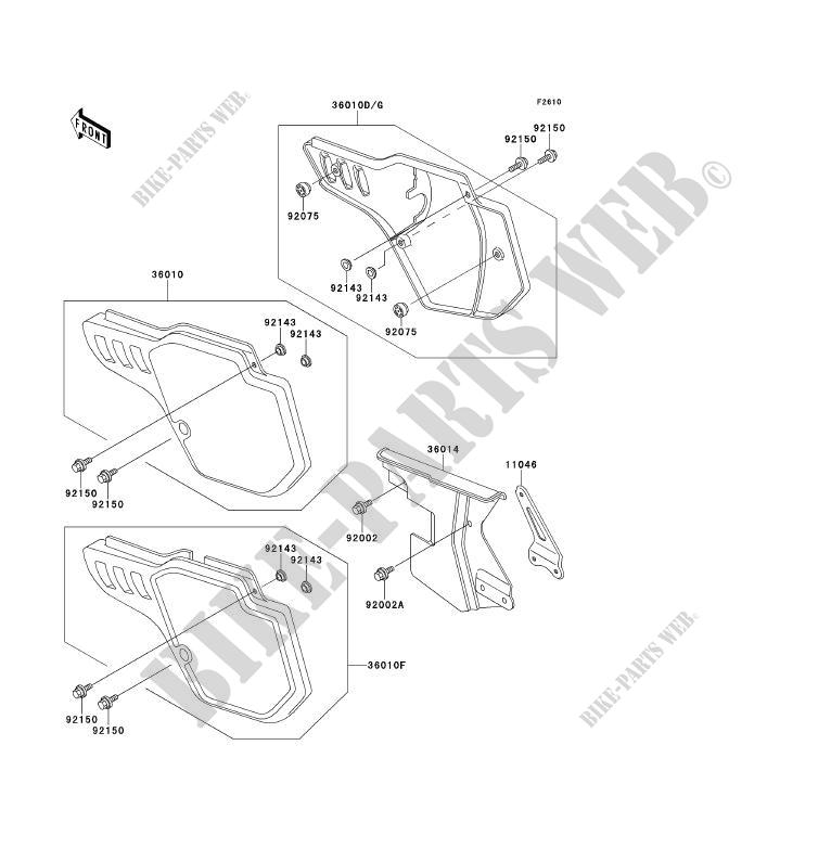 SIDE COVERS   CHAIN COVER for Kawasaki KDX200 1991