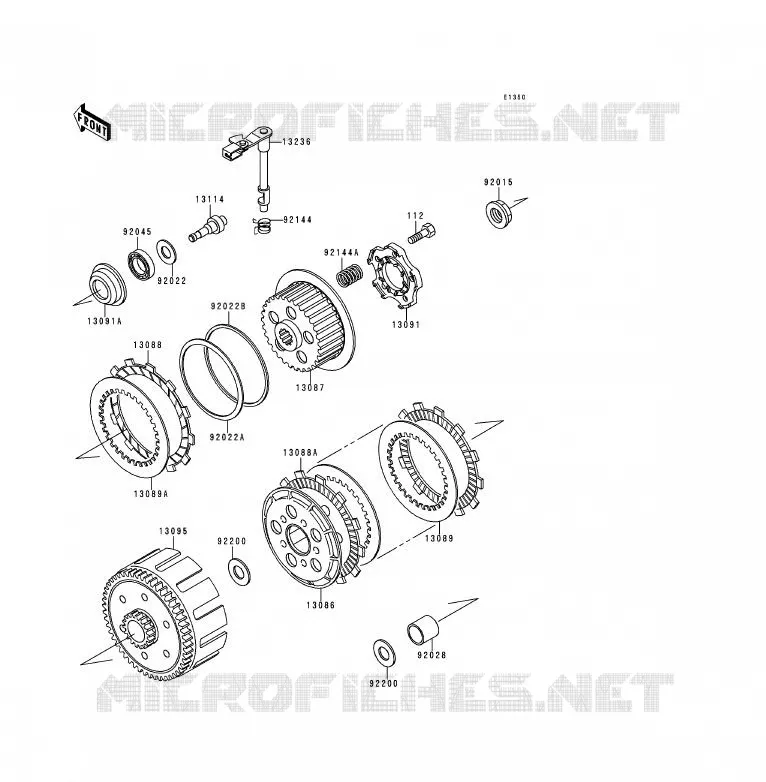 CLUTCH Kawasaki MOTOS 200 1992 KDX200  KDX200-E4