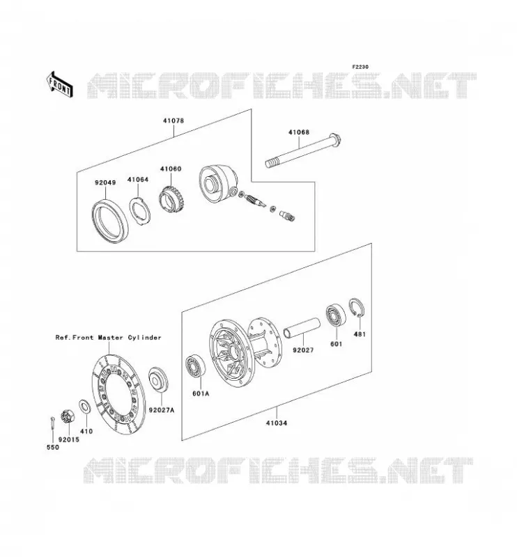 FRONT HUB Kawasaki MOTOS 250 2001 KLR250  KL250-D18