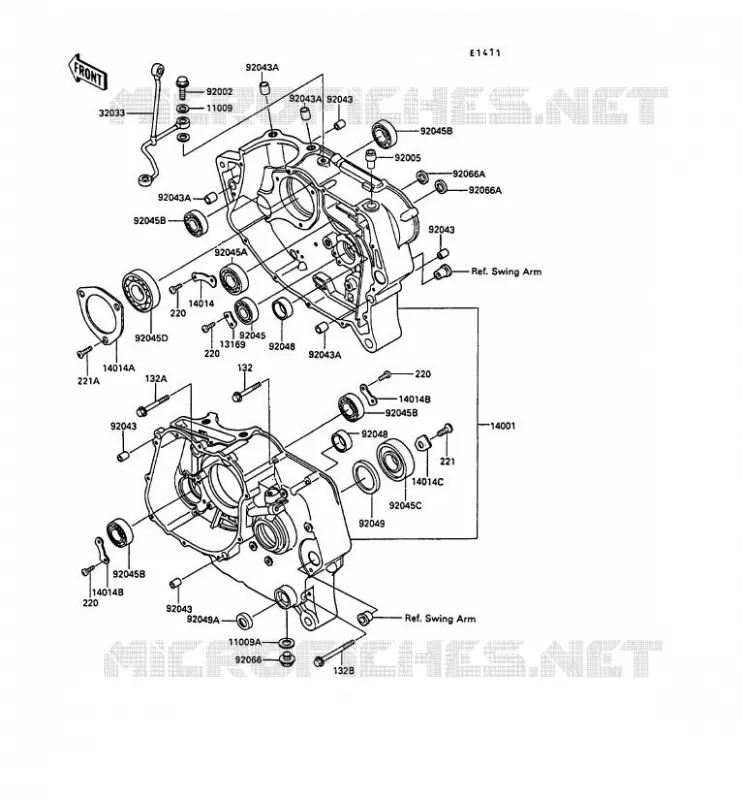 CRANKCASE(S) Kawasaki MOTOS 250 1991 KLR250  KL250-D8