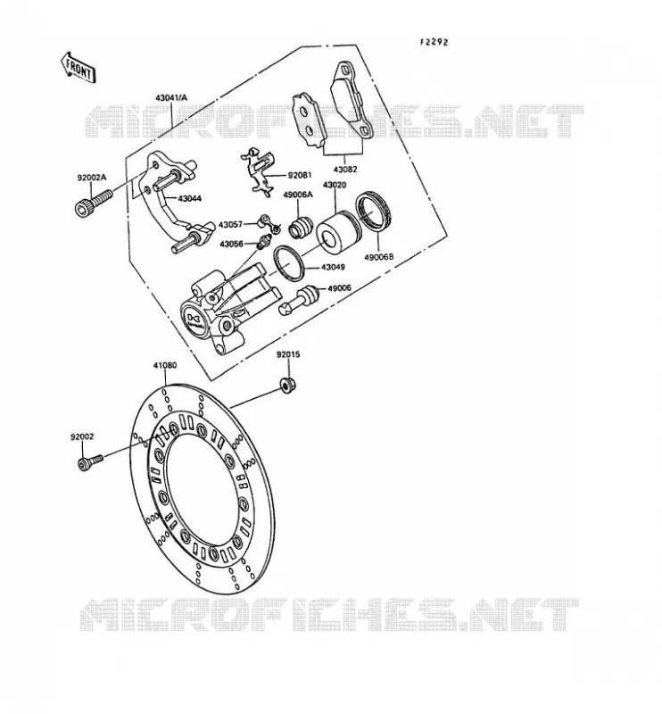 FRONT CALIPER Kawasaki MOTOS 250 1991 KLR250  KL250-D8