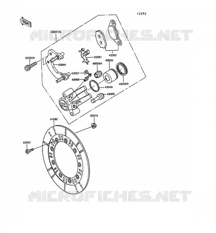 FRONT CALIPER Kawasaki MOTOS 250 1991 KLR250  KL250-D8