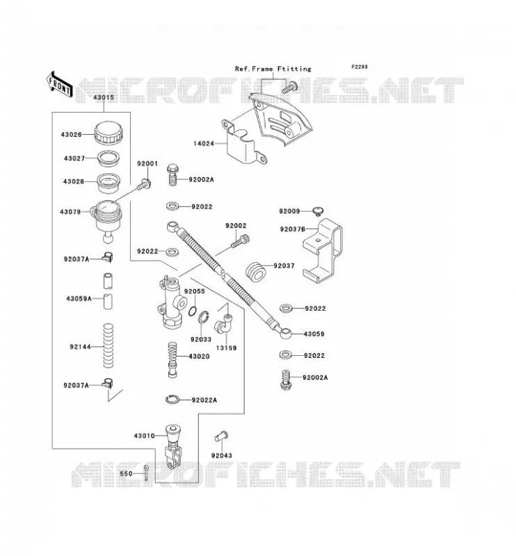 REAR MASTER CYLINDER Kawasaki MOTOS 500 1989 TENGAI  KL500-B1
