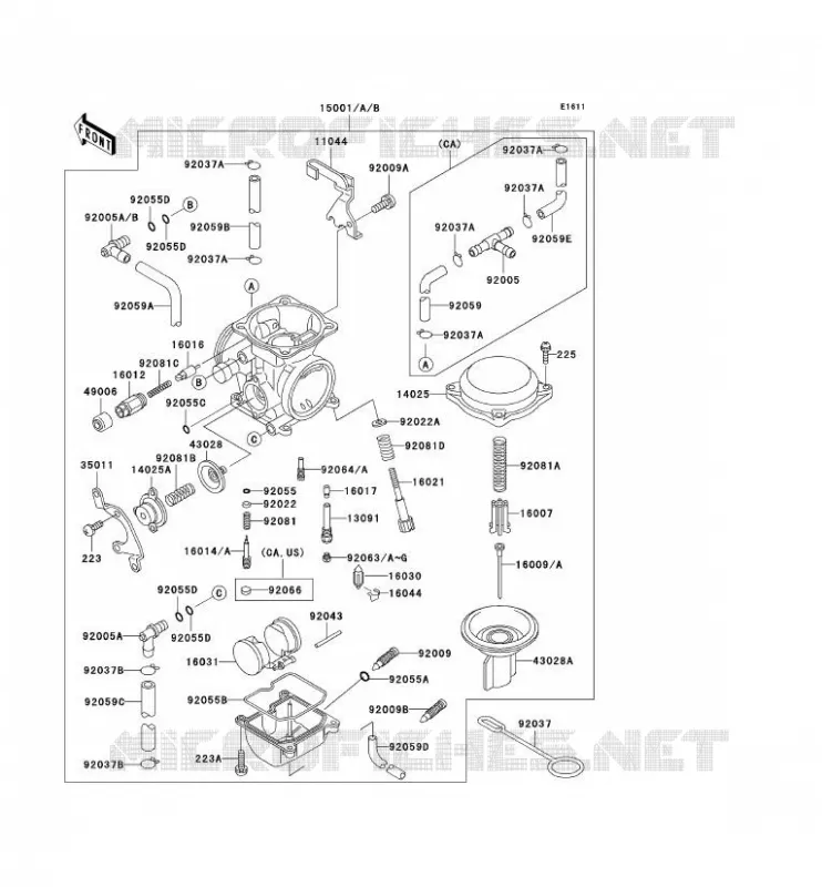 CARBURETOR Kawasaki MOTOS 650 1997 KLR650  KL650-A11