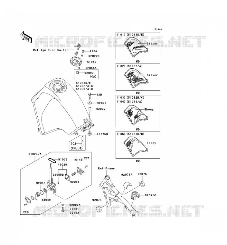 FUEL TANK Kawasaki MOTOS 650 2001 KLR650  KL650-A15
