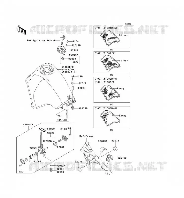 FUEL TANK Kawasaki MOTOS 650 2003 KLR650  KL650-A17