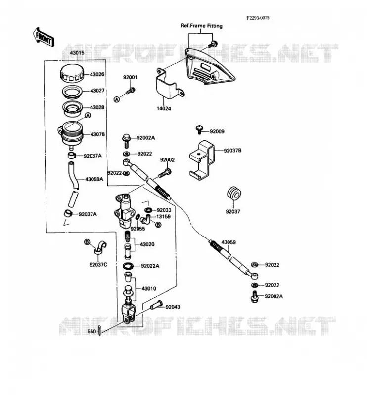 REAR MASTER CYLINDER Kawasaki MOTOS 650 1988 KLR650  KL650-A2
