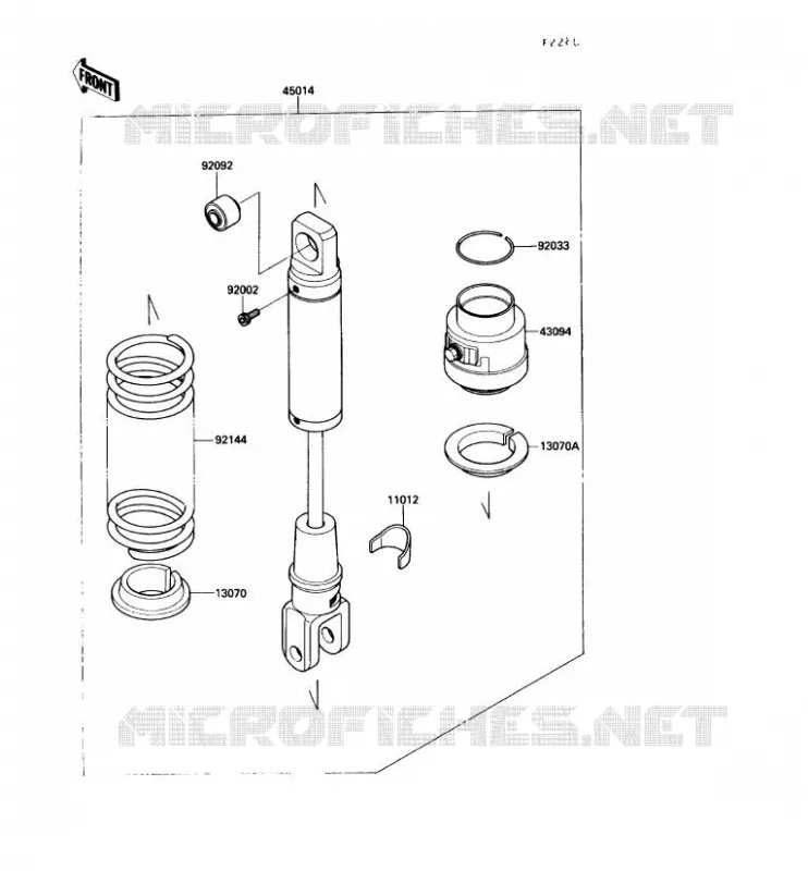 SUSPENSION - SHOCK ABSORBER Kawasaki MOTOS 650 1988 KLR650  KL650-A2
