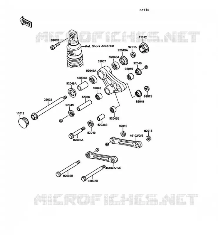 SUSPENSION Kawasaki MOTOS 650 1989 KLR650  KL650-A3