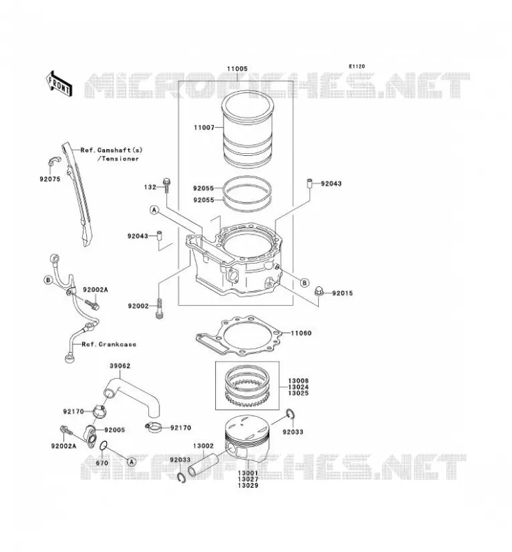 CYLINDER - PISTON  Kawasaki MOTOS 650 2006 KLR650  KL650A6F