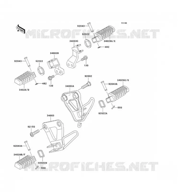 FOOTREST Kawasaki MOTOS 650 2006 KLR650  KL650A6F