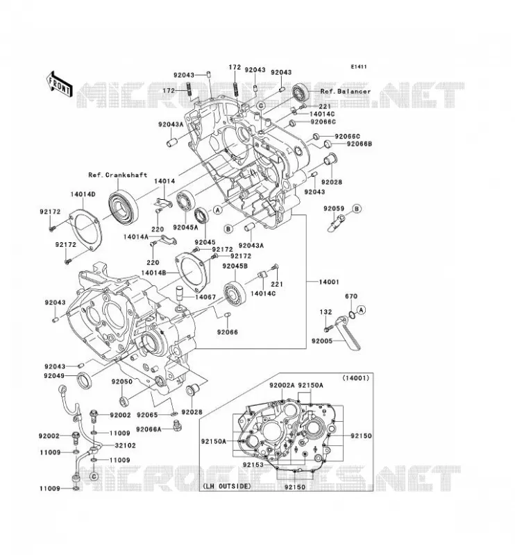 CRANKCASE(S) Kawasaki MOTOS 650 2008 KLR650  KL650E8F