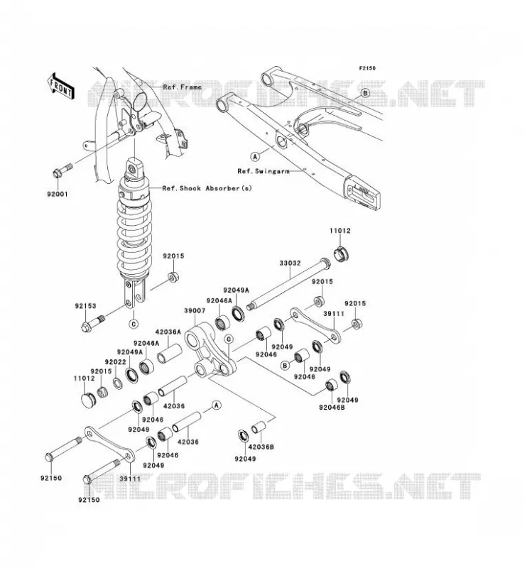 REAR SUSPENSION Kawasaki MOTOS 650 2009 KLR650  KL650E9F