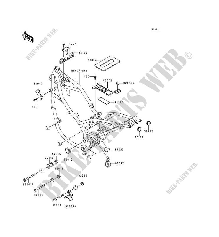 FRAME PARTS (COUVERTURE) for Kawasaki KLE500 1999