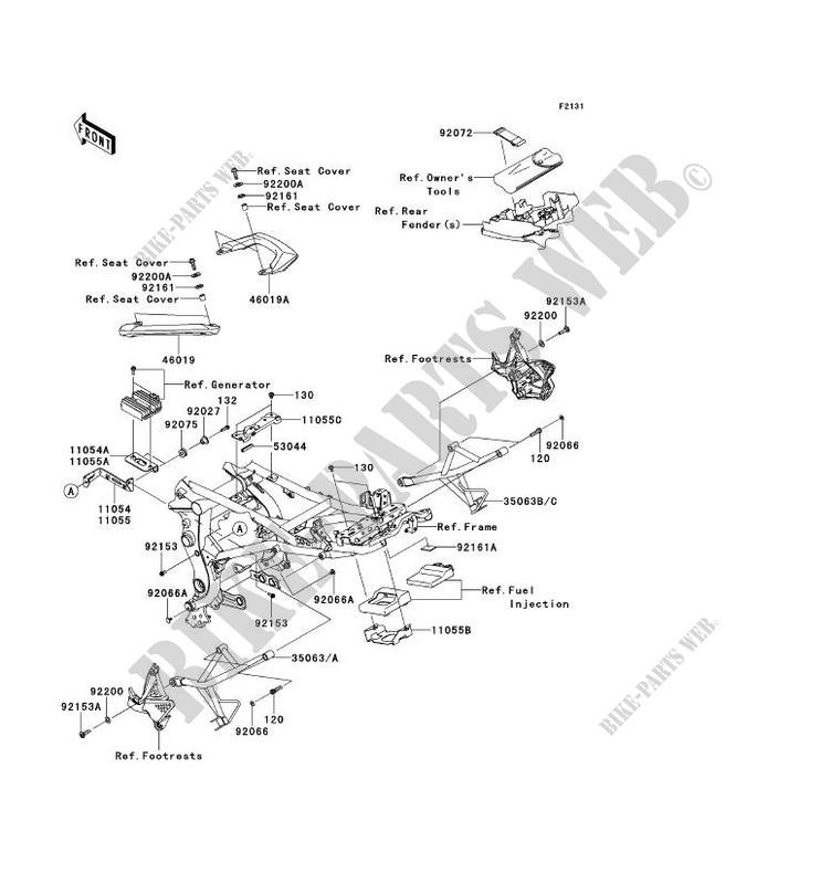 FRAME PARTS (COUVERTURE) for Kawasaki VERSYS 650 2013