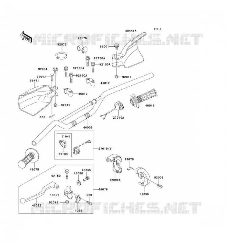 HANDLEBAR Kawasaki TOUT-TERRAIN 250 1996 KLX250R  KLX250-D4