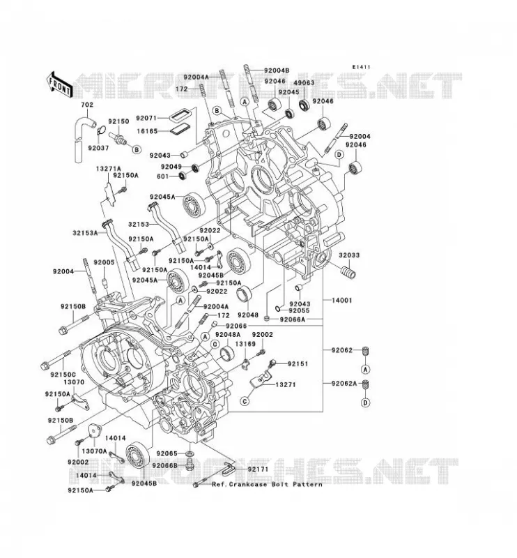 CRANKCASE(S) Kawasaki MOTOS 1500 2002 VN1500 MEAN STREAK  VN1500-P1