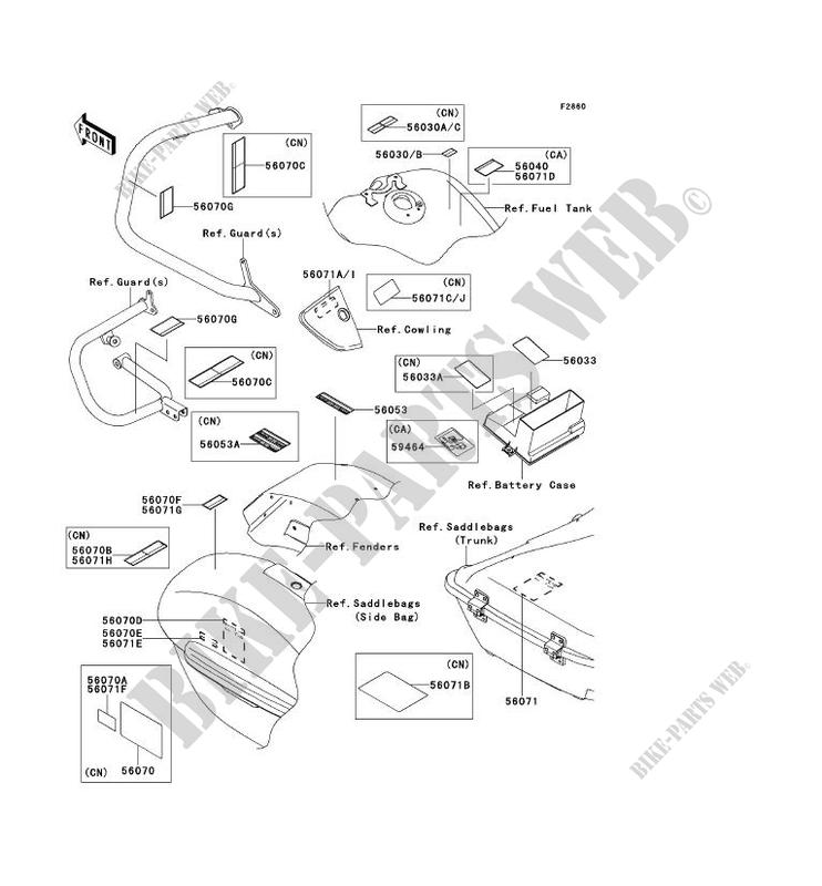 LABELS for Kawasaki VN1700 VOYAGER ABS 2011