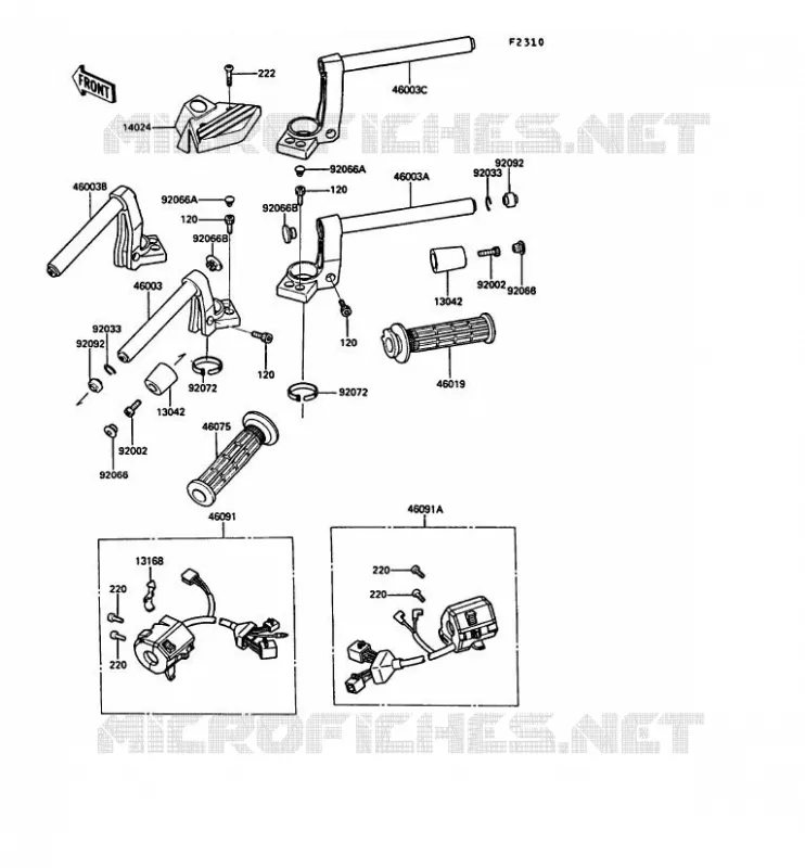 HANDLEBAR Kawasaki MOTOS 1000 1991 1000GTR  ZG1000-A6