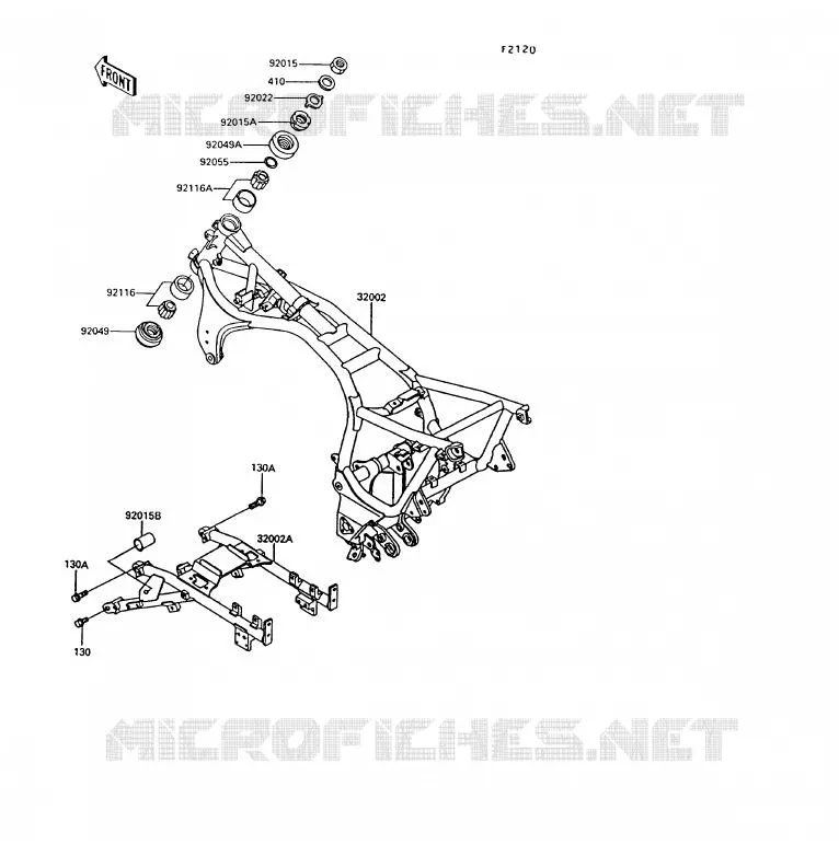 CHASSIS Kawasaki MOTOS 1000 1994 1000GTR  ZG1000-A9