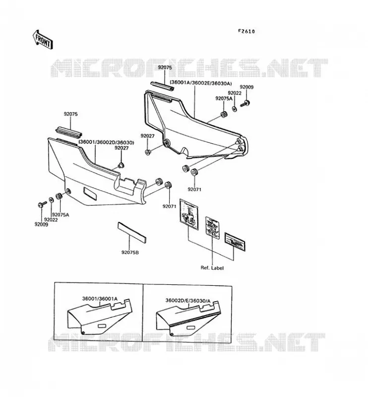 SIDE COWLING Kawasaki MOTOS 1000 1994 1000GTR  ZG1000-A9