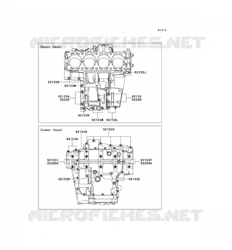 CRANKCASE BOLT Kawasaki MOTOS 1400 2013 1400GTR ABS  ZG1400CDF