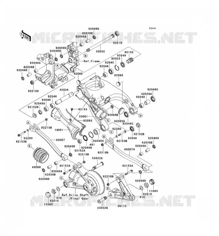 SWINGARM Kawasaki MOTOS 1400 2013 1400GTR ABS  ZG1400CDF