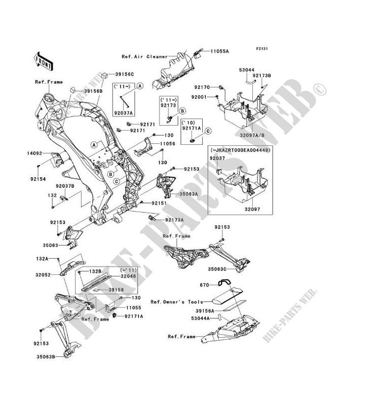 FRAME PARTS (COUVERTURE) for Kawasaki Z1000 ABS 2010