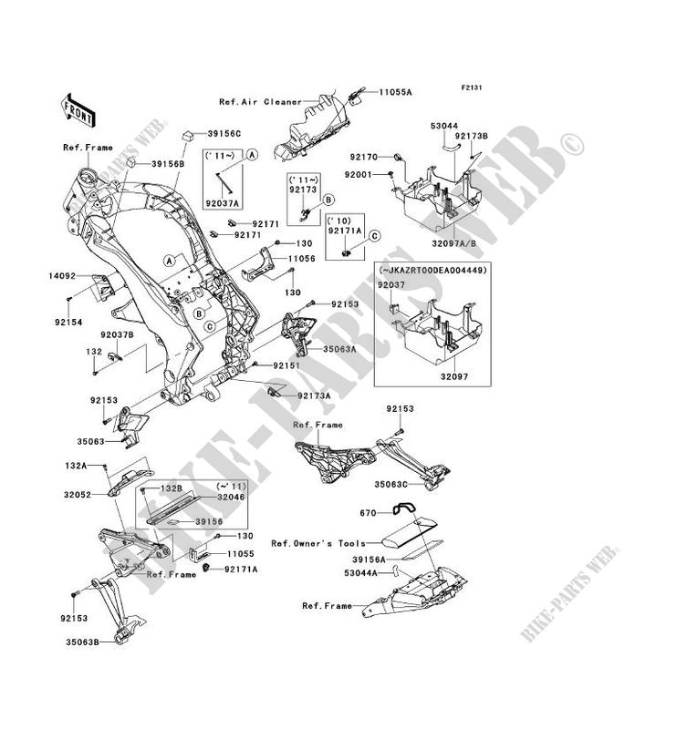 FRAME PARTS (COUVERTURE) for Kawasaki Z1000 ABS 2012