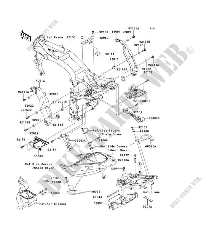 FRAME PARTS (COUVERTURE) for Kawasaki Z750S 2005