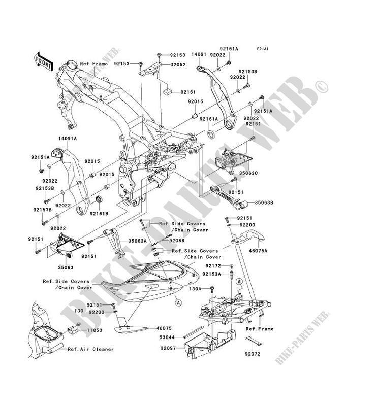 FRAME PARTS (COUVERTURE) for Kawasaki Z750S 2006