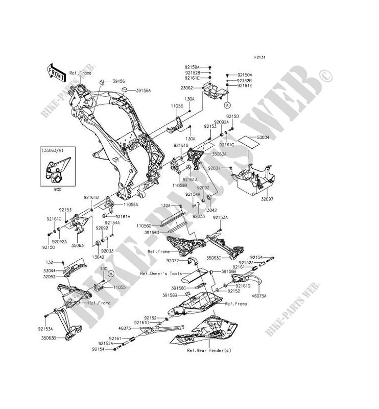 FRAME PARTS (COUVERTURE) for Kawasaki Z1000SX ABS 2015