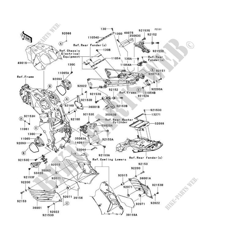 FRAME PARTS (COUVERTURE) for Kawasaki ZZR1400 ABS 2007