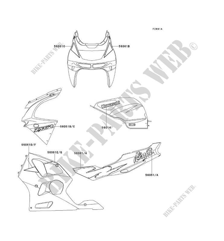 DECALS(RED/WHITE) for Kawasaki NINJA ZX-6R 1995