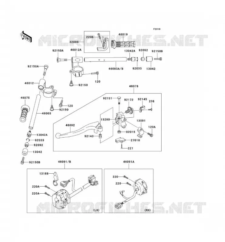 HANDLEBAR Kawasaki MOTOS 900 2002 NINJA ZX-9R  ZX900-F1