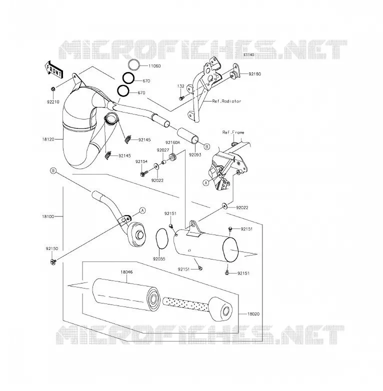 EXHAUST Kawasaki TOUT-TERRAIN 85 2014 KX85 - KX85 II  KX85DEF
