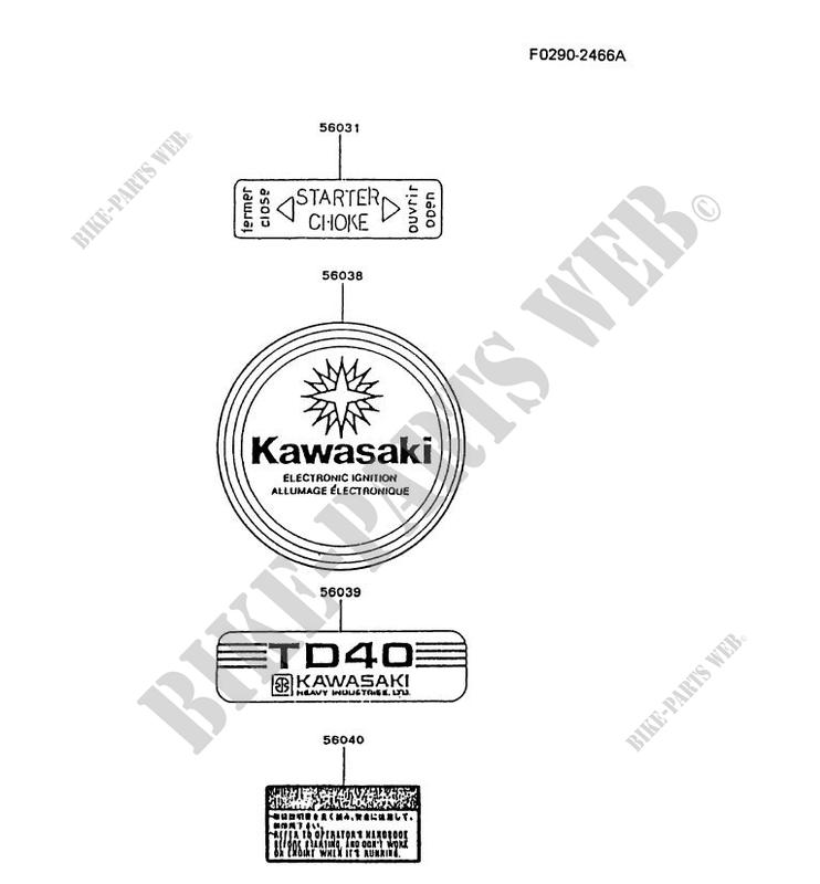 LABELS for Kawasaki TD MOTORS TD040H