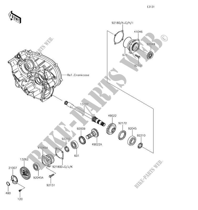 FRONT GEAR for Kawasaki BRUTE FORCE 750 4X4I EPS 2019