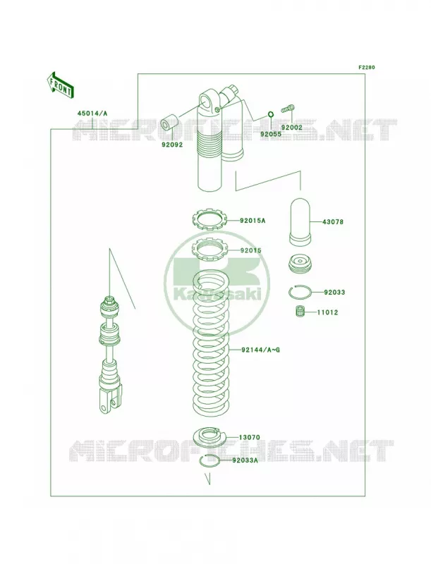 Shock Absorbers Kawasaki MOTOS 200 2005 KDX200  KDX200-H11